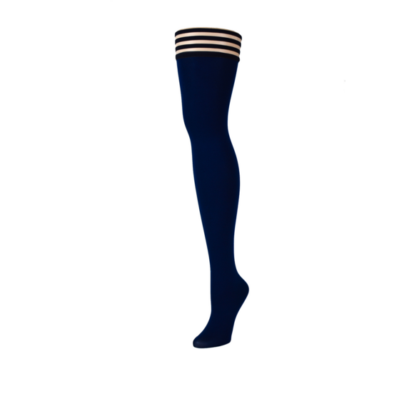 Selma Thigh High Blau – Stilvolle & bequeme Strümpfe