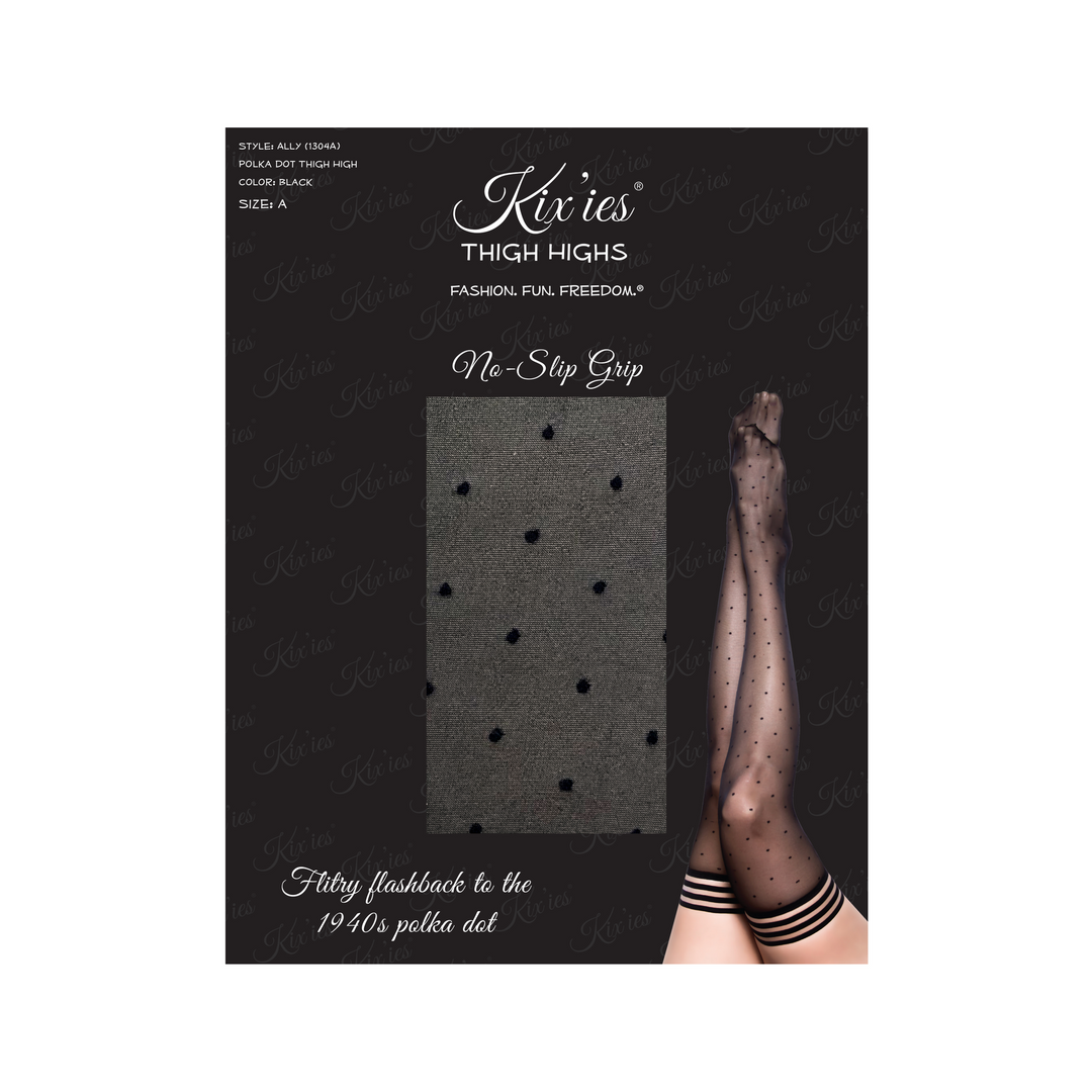 Ally Thigh High Black – Retro Stockings With Comfort & Grip