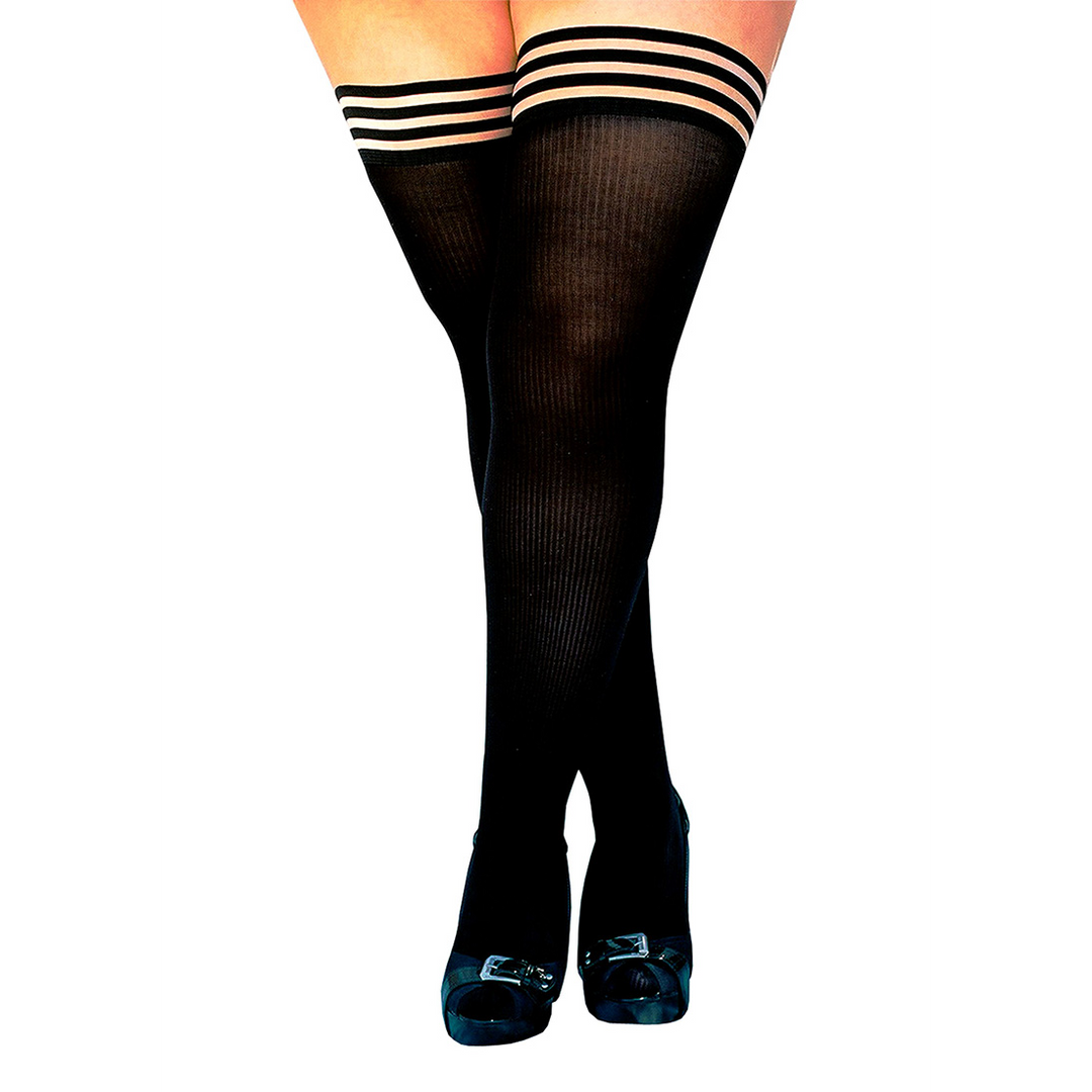 Dana Lynn Dijhoog Schwarz Stay-Ups | Komfort & Stil Kix'Ies