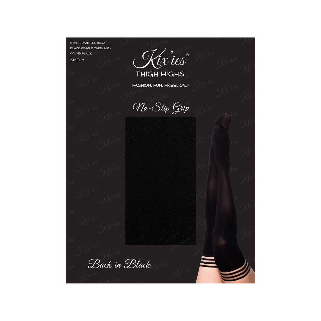 Danielle Thigh High C Black | Warm, Stylish Kix'Ies Hold-Ups