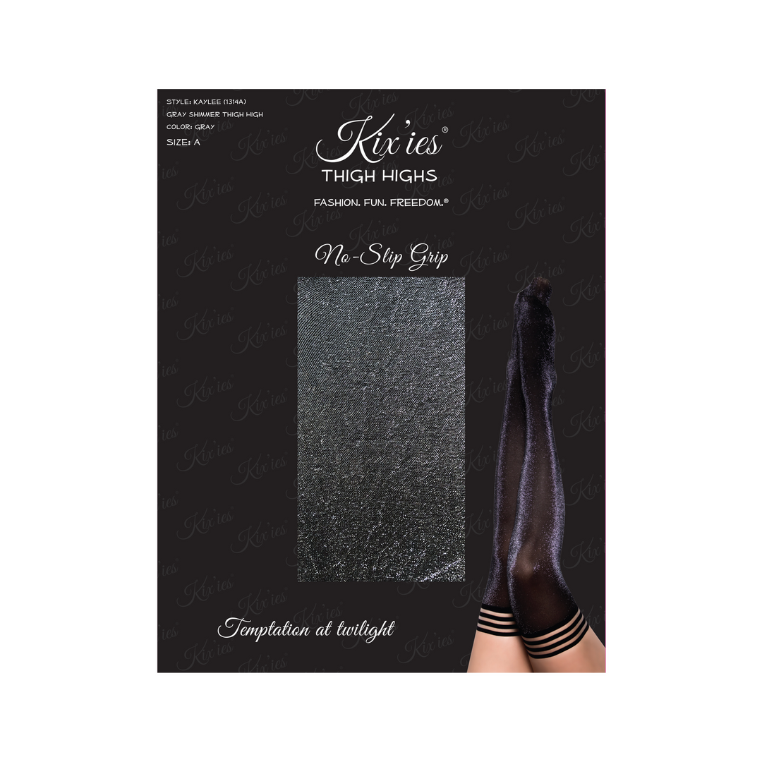 Kaylee Stay-Ups Grey | Elegant Kix'Ies Thigh High Stockings