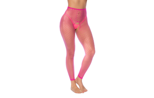 2-in-1 Vielseitiges Oberteil oder Unterteil Strumpfhose Fence Net – Einheitsgröße – Neonrosa