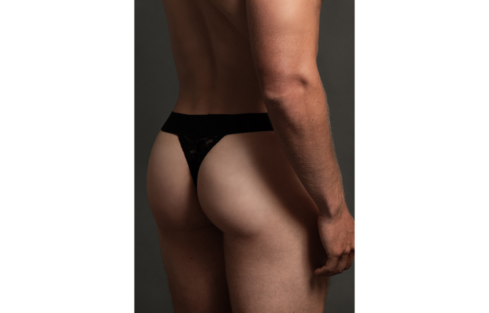 Lace Thong L/XL Black | Sensual, Elastic & Comfortable
