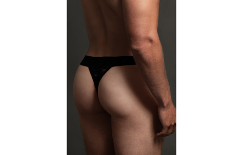 Spitzen-Tanga L/XL Schwarz | Sinnlich, elastisch und bequem