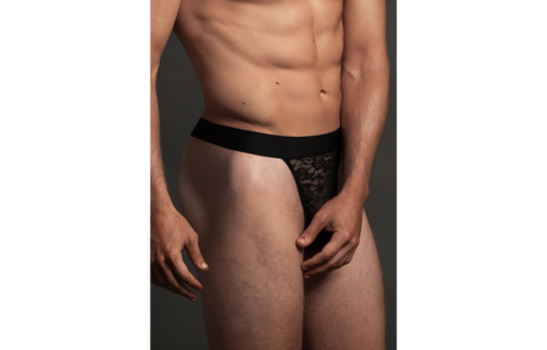 Spitzen-Tanga L/XL Schwarz | Sinnlich, elastisch und bequem