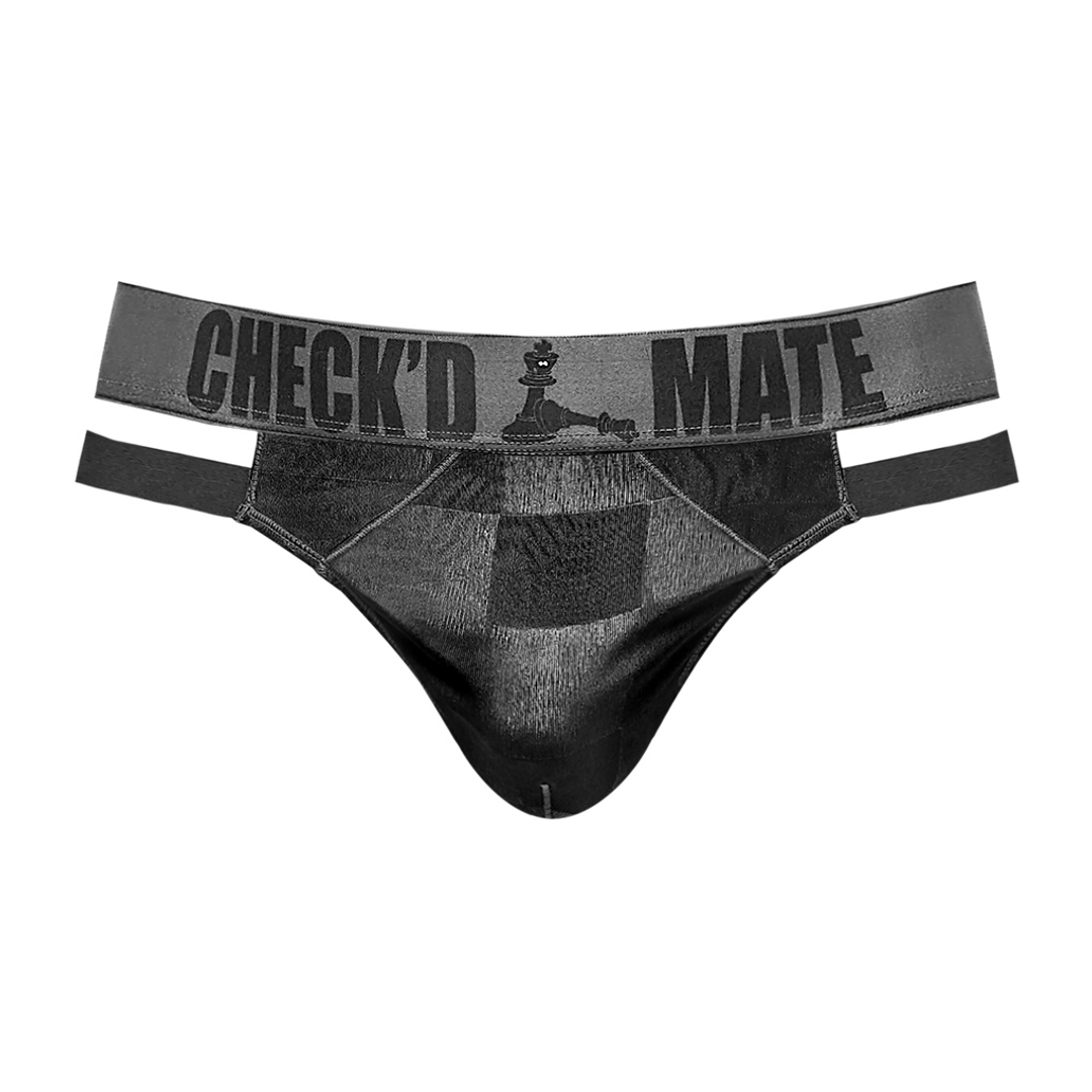 Cutout Thong S/M Schwarz – Sexy Schachbrettmuster-String Male Power