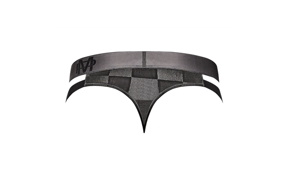 Cutout Thong S/M Black - Sexy Checkered Thong Male Power