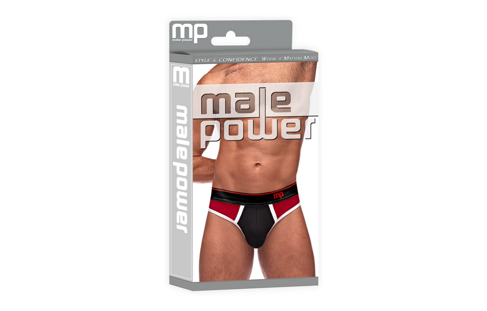 Panel Thong - L/XL - Zwart/Rood