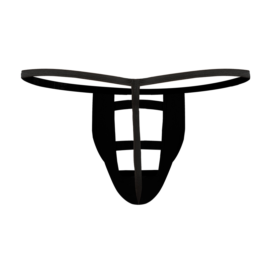 Perk-U-Later: Sexy schwarzer Slip mit doppelten Bändern | Male Power