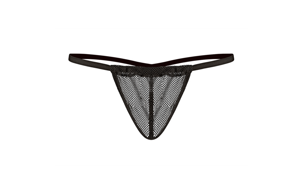 Pose Slip One Size Zwart | Stretch Net G-String Male Power