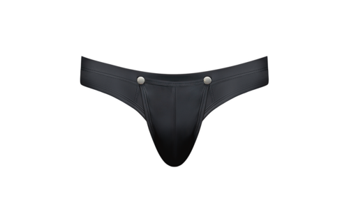 Snap Off Thong L/XL Black - Cool & Comfortable Male Power