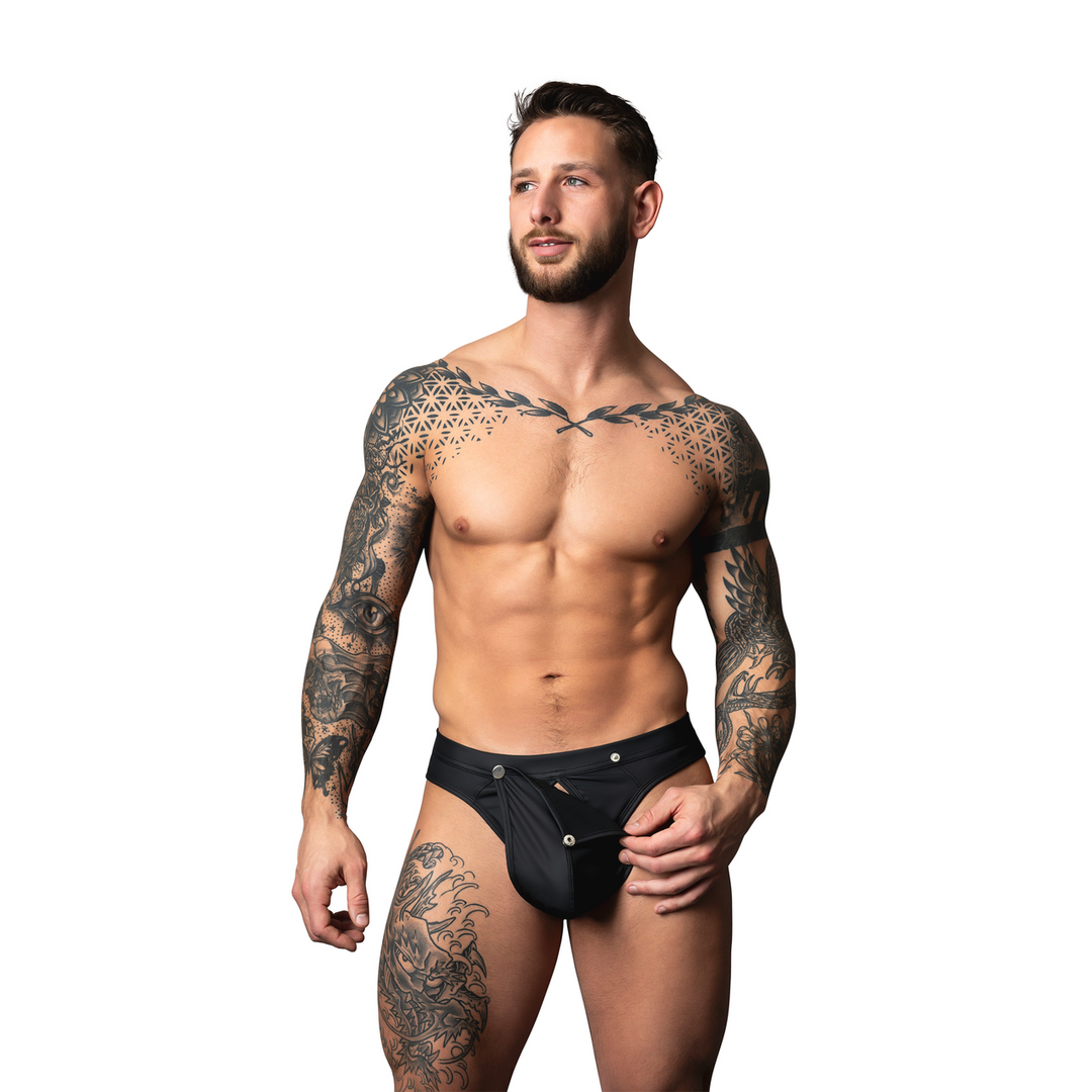 Snap Off Tanga Black S/M - Daring & Comfortable Men's Underwear