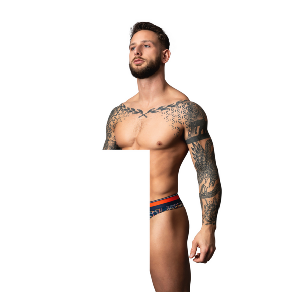 Thong L/XL Navy Marble | Comfort & Style Male Power