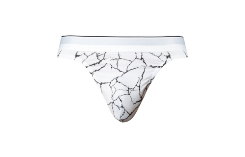 Tanga L/XL Weiß Marmor | Bequemer Male Power String