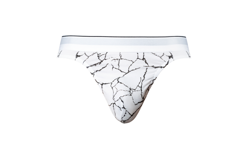 Tanga – S/M – Weißer Marmor