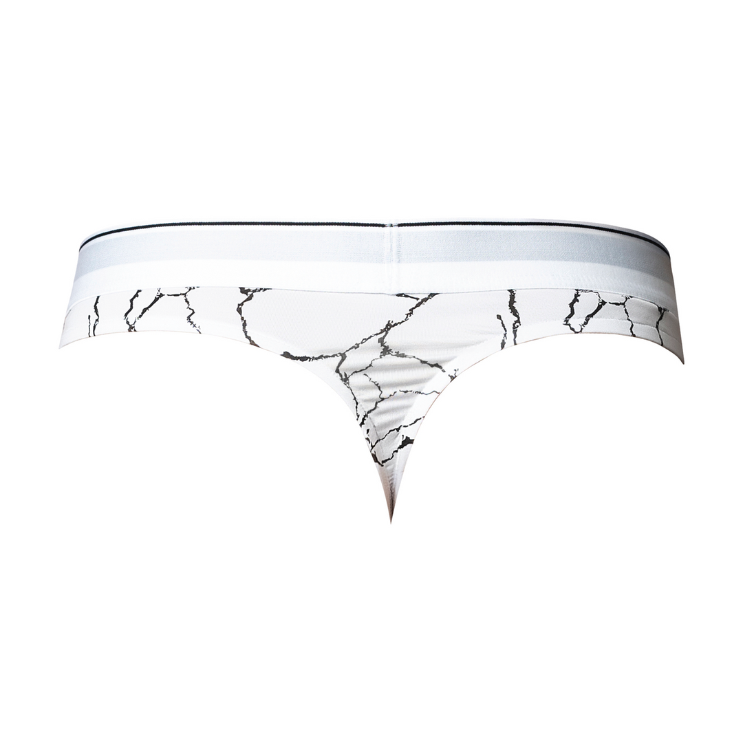 Comfortabele Witte Marmer Tanga S/M | Male Power Underwear