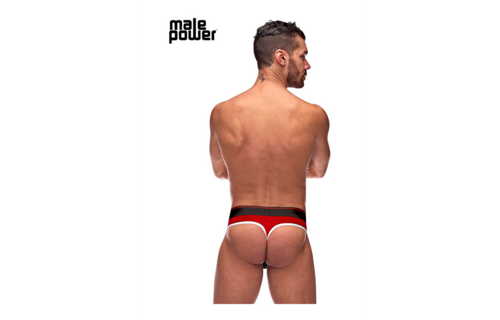 Panel String S/M Zwart/Rood | Retro Sportstijl Male Power
