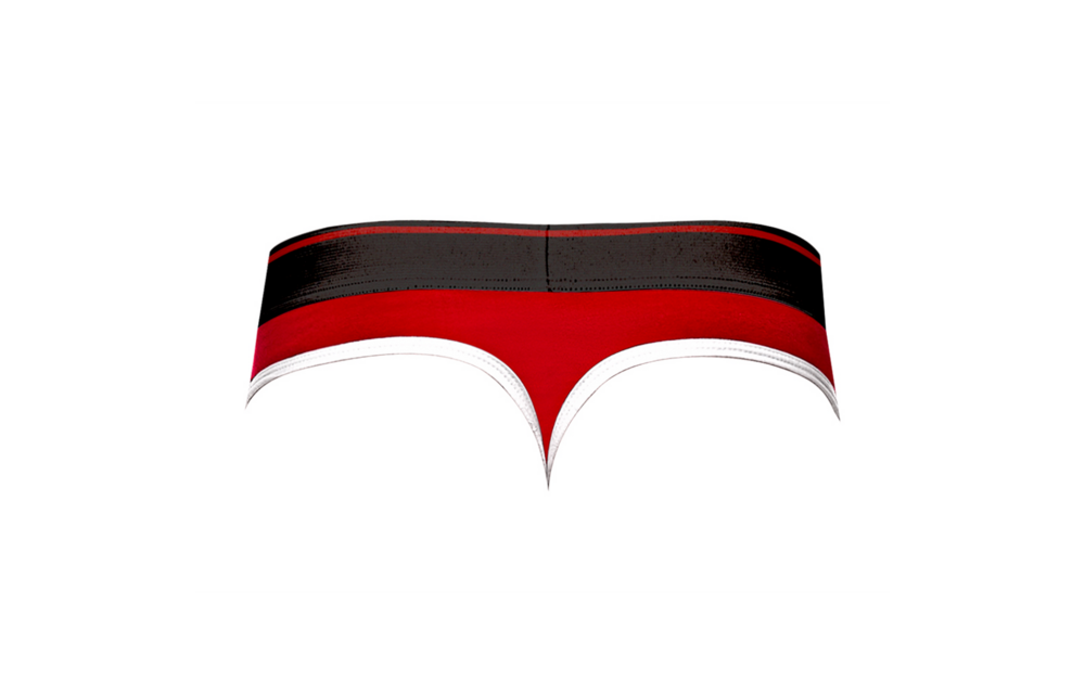 Panel Thong - S/M - Zwart/rood