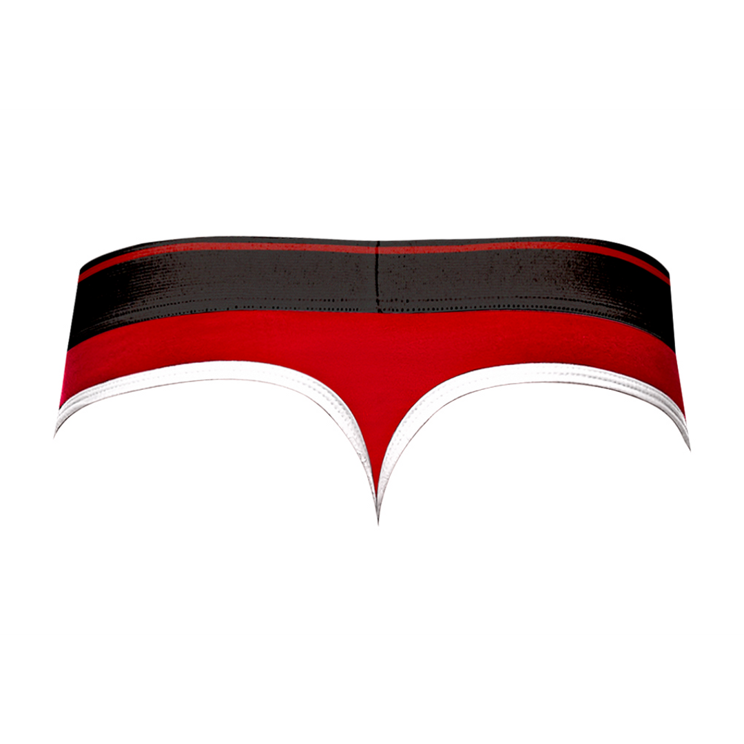 Panel Thong - S/M - Zwart/rood