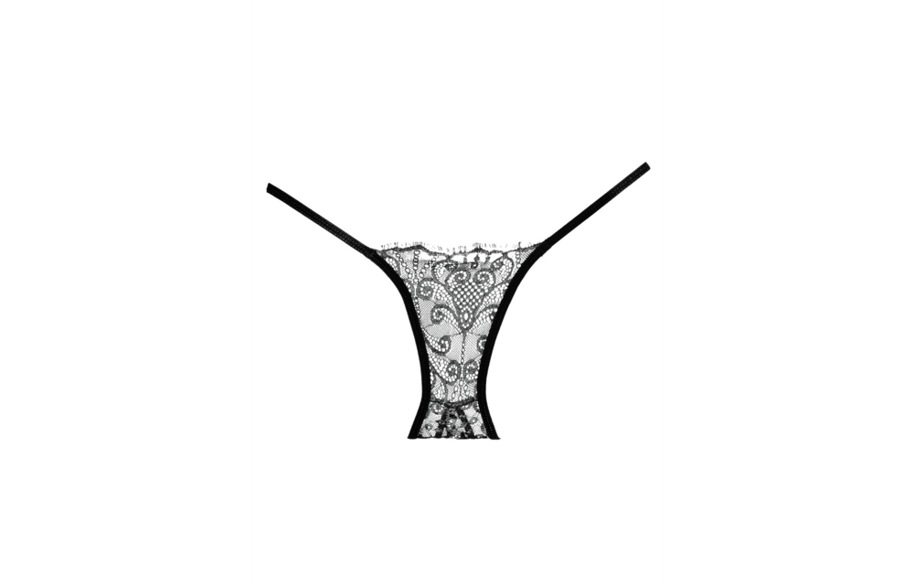 Enchanted Belle Briefs Black - Airy Lace Open Crotch
