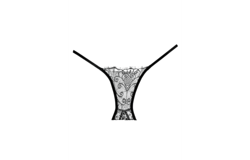 Betoverde Belle Slip Schwarz – Luftige Spitze mit offenem Schritt