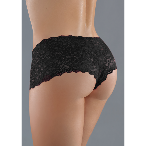 Candy Apple Kanten Booty Short Slipje – One Size Zwart