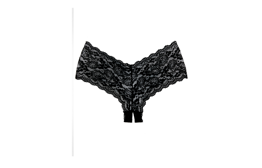 Candy Apple Lace Booty Short Panties – One Size Black