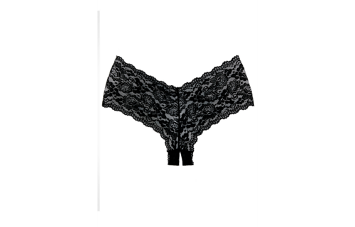 Candy Apple Lace Booty Short Panties – One Size Black