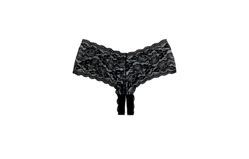 Candy Apple Lace Booty Short Panties – One Size Black