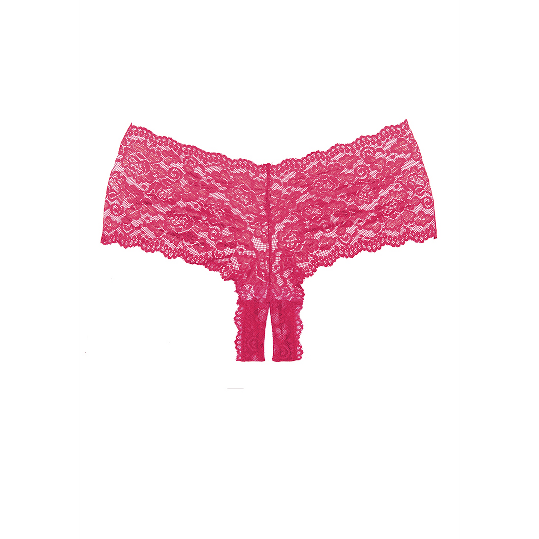 Candy Apple Slip Rosa | Allure Strumpfhose mit offenem Schritt Einheitsgröße