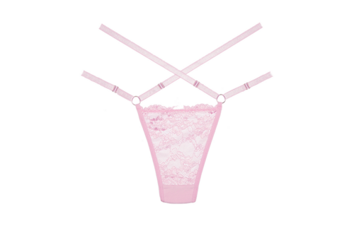 Cherished Spitzen-Mesh-Tanga Rosa – Luxuriös & Verführerisch