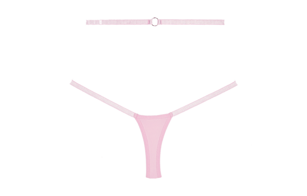 Cherished Spitzen-Mesh-Tanga Rosa – Luxuriös & Verführerisch