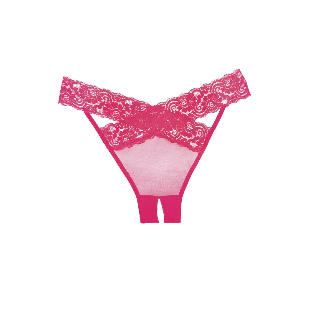Desire Crotchless Briefs | Allure Pink, One Size