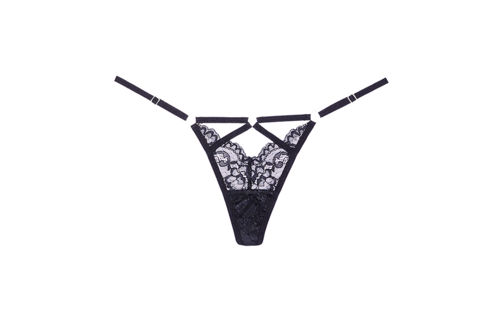Do Not Disturb Black Lace Thong | Elegant & Seductive