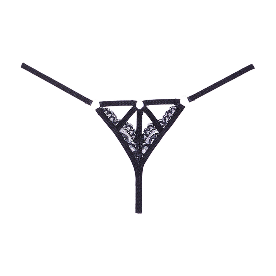 Do Not Disturb Black Lace Thong | Elegant & Seductive