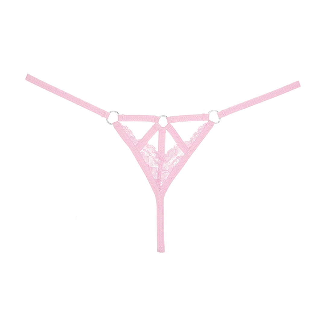 Sexy rosa Spitzenstring mit Bondage-Details | Allure Lingerie