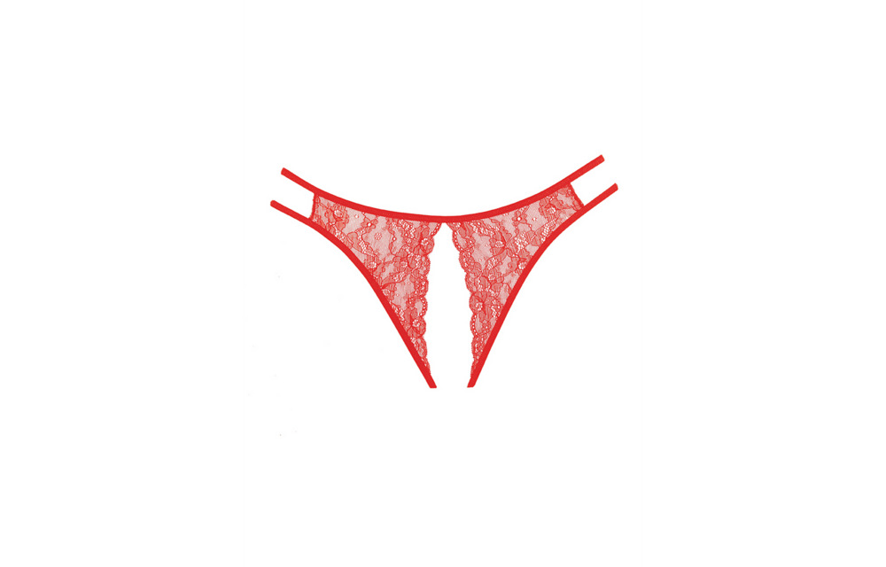 Sweet Honey Slipje Rood - Verleidelijke Kanten Panty One Size