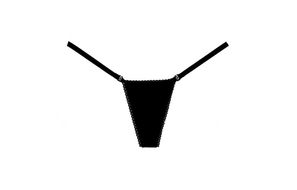 Velvet Briefs One Size - Luxurious Black Velvet G-String