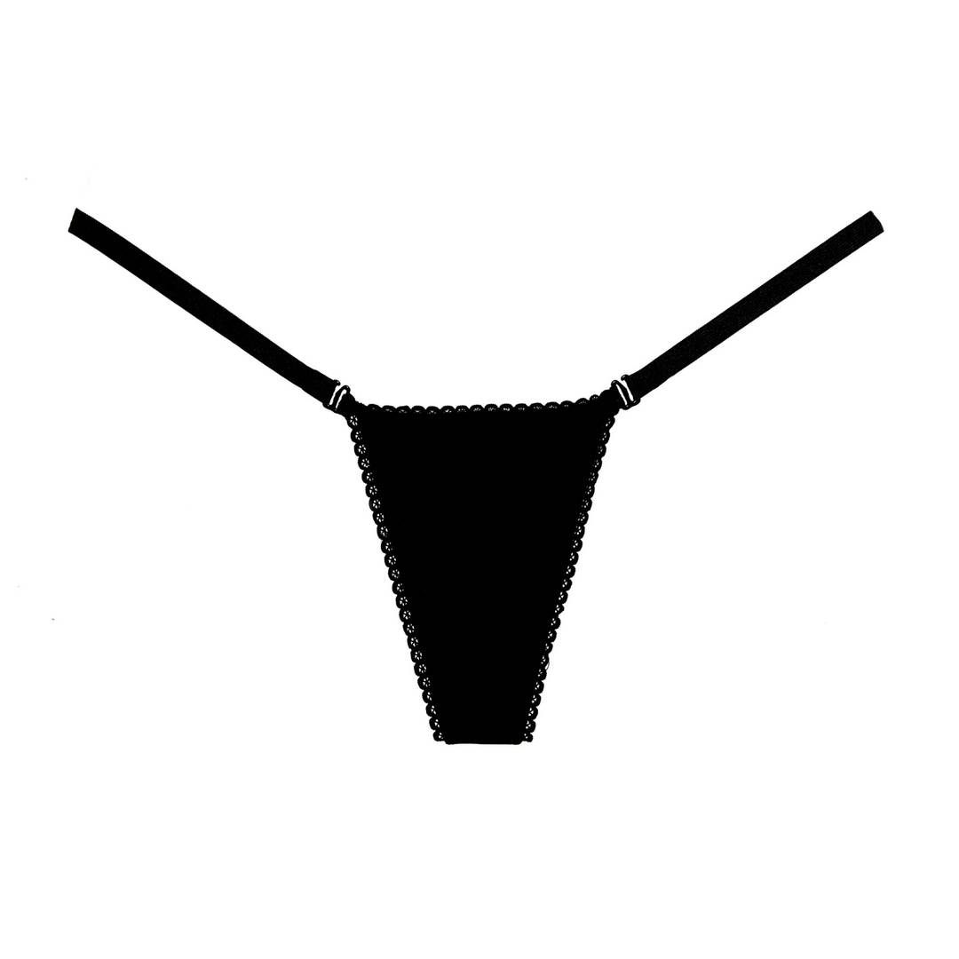 Velvet Slipje One Size - Luxe Zwarte Fluwelen G-String