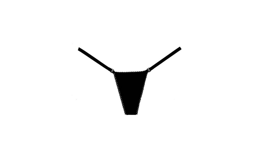 Velvet Slipje One Size - Luxe Zwarte Fluwelen G-String