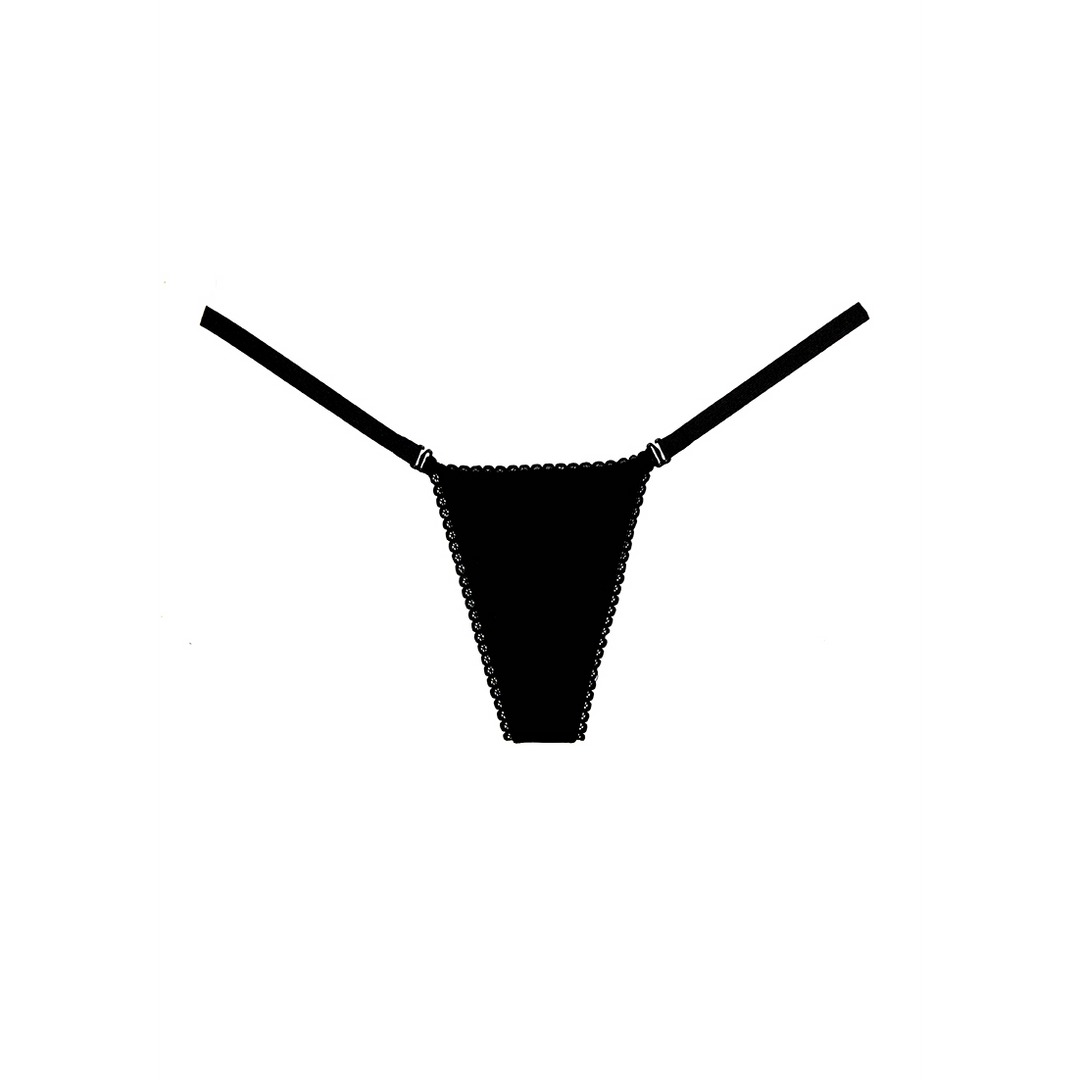 Velvet Slip One Size – Luxuriöser schwarzer Samt-G-String