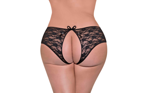 Lace Split Back Boy Short Black – Sexy & Seductive
