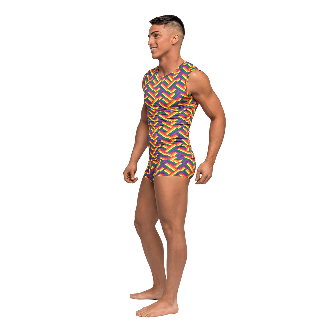 Fitness Tank – S: Stilvolles, atmungsaktives Pride-Oberteil von Male Power