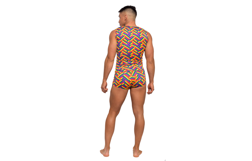 Fitness Tank – S: Stilvolles, atmungsaktives Pride-Oberteil von Male Power