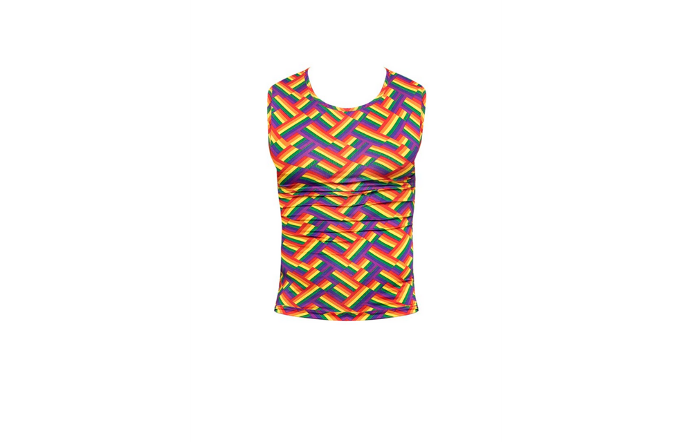 Fitness Tank – S: Stilvolles, atmungsaktives Pride-Oberteil von Male Power
