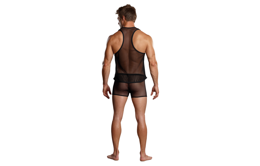 Cool Black Stretch Tank Top L/XL | Male Power