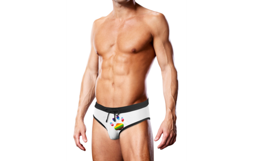 Badehose Weiß Oversized Paw XL | Stilvoll & LGBTQ Pride