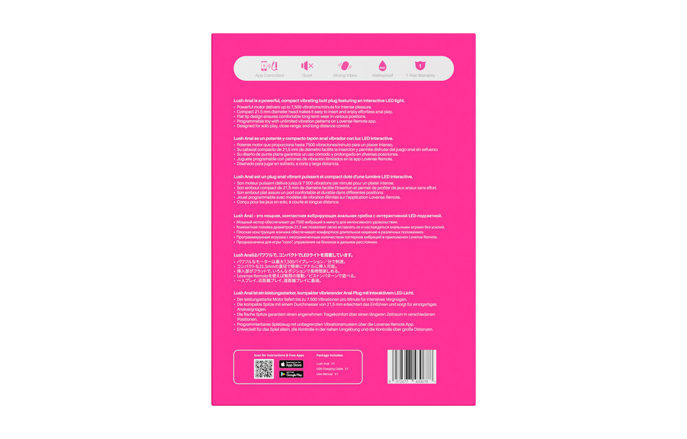 Lush Anal – Ferngesteuerter kleiner Analvibrator – Rosa