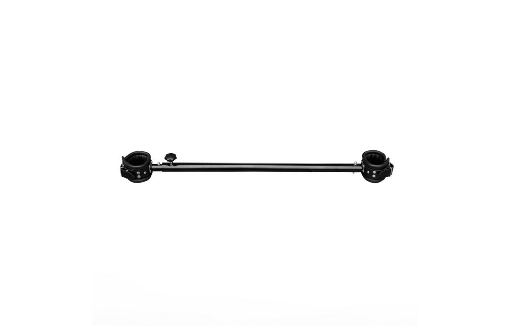 Verstelbare metalen spreidbalk met leren manchet - 65 tot 120 cm - Zwart