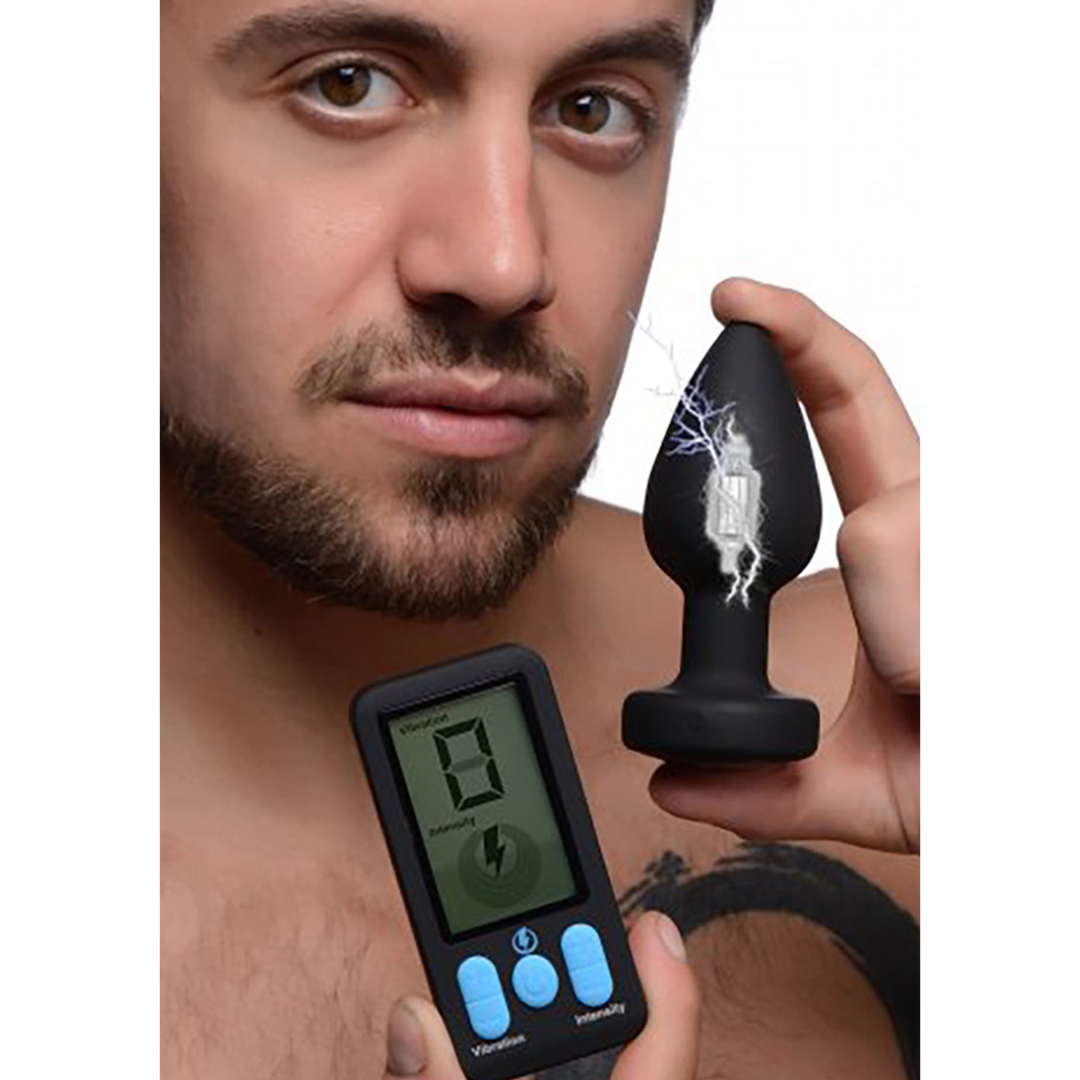 E-Stim Pro Silicone Anal Plug With Vibration & Remote Control